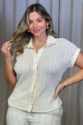 Camisera DP02098 plus size para mujer dyaboo color beige 1