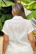 Camisera DP21057 para mujer, silueta semi ajustada, elaborada en chalis con grabado en tejido dyaboo color crudo 3