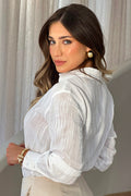Camisera Larga DF21273  silueta amplia para mujer elaborada en algodón dyaboo crudo