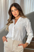 Camisera Larga DF21273  silueta amplia para mujer elaborada en algodón dyaboo crudo 1