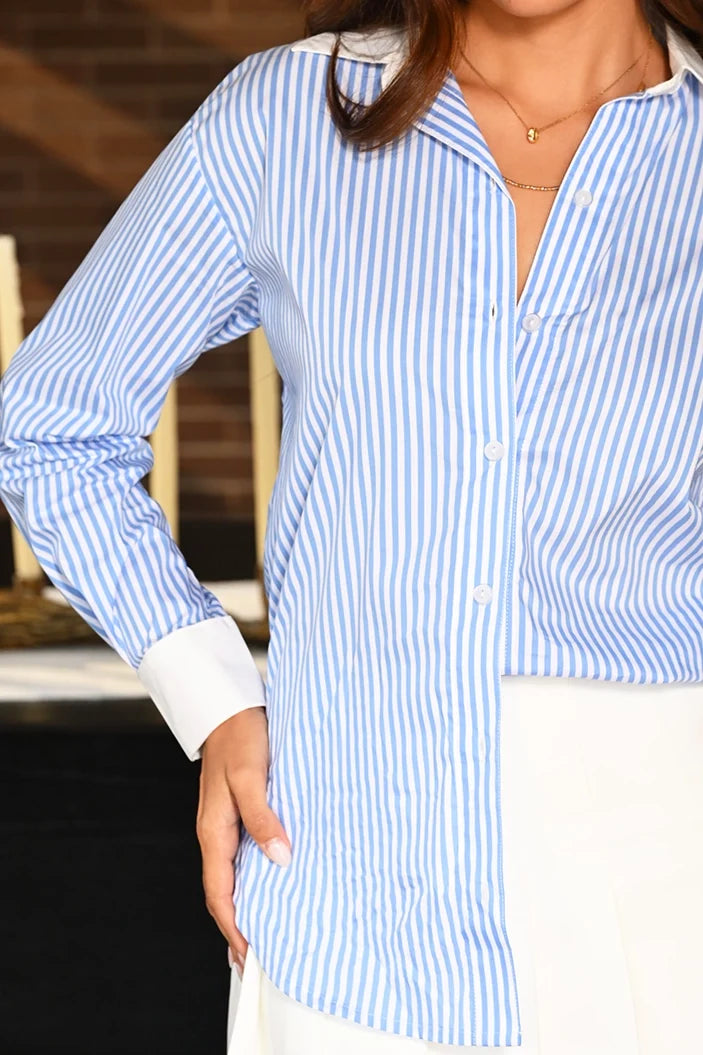 Camisera Larga DF21376 Para mujer dyaboo azul