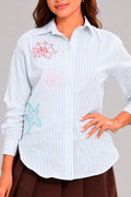 Camisera Larga DF21384 para mujer dyaboo azul