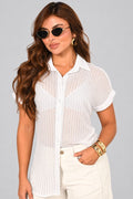 Camisera Larga DF21392 para mujer dyaboo crudo/blanco