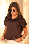 Camisera Larga DF21398 para mujer dyaboo cafe
