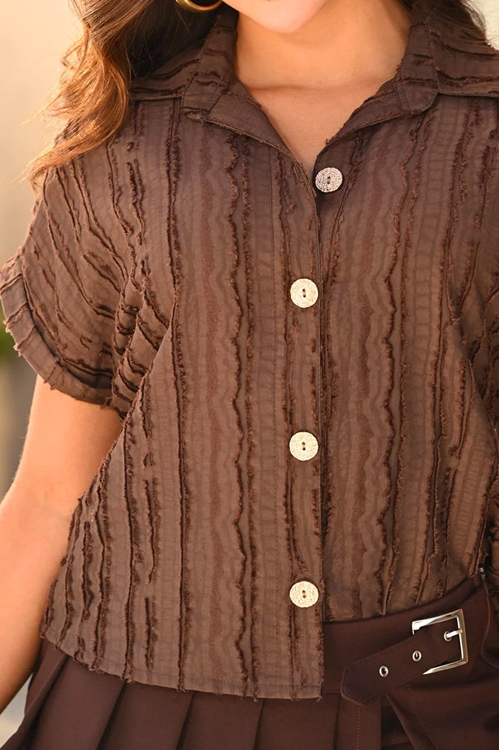 Camisera Larga DF21399 para mujer dyaboo  cafe