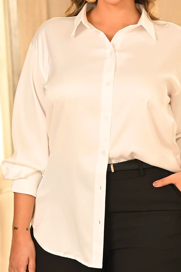 Camisera Larga DP21096 para mujer dyaboo crudo/blanco