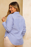 Camisera Pluss DP21040 rayas azul para mujer dyaboo  00