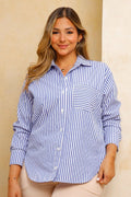 Camisera Pluss DP21040 rayas azul para mujer dyaboo  01