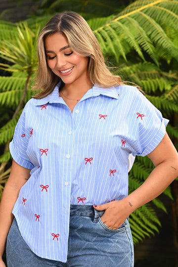 Camisera Pluss DP21087 para mujer dyaboo azul