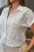 Camisera pluss DP21047 elaborada con grabados en tejido para mujer dyaboo crudo 1