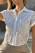 Camisera semi ajustada DF21244 1  grabados en tejido para mujer dyaboo crudo
