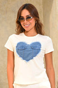 Camiseta Manga Corta DF03069 para mujer dyaboo crudo