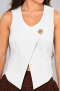 Chaleco Basico DF04066para mujer dyaboo crudo/blanco