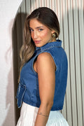 Chaleco en denim para mujer dyaboo DF01484 azul 