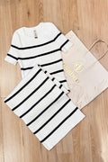 Conjunto Blusa Y Falda  tejido para mujer dyaboo 7601 blanco 2