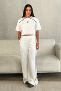 Conjunto Blusa Y Sudadera  DF14261  para mujer dyaboo crudo/blanco