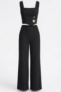 Conjunto Blusa y Pantalón DF14273 para mujer dyaboo negro
