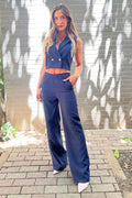 Conjunto Chaleco y Pantalón DF14166 navypara mujer dyaboo