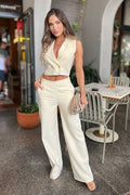 Conjunto Chaleco y Pantalón DF14166 pantacota para mujer  dyaboo