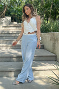Conjunto Pantalon Y Chaleco para mujer azul DF14109 dyaboo