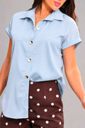 DF21354-Blusa Larga DF21354 para mujer dyaboo azul