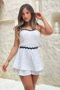 Enterizo Corto para mujer dyaboo DF12043 crudo blanco