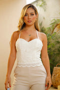 Enterizo DF11048 para mujer elaborado en encaje dyaboo color beige