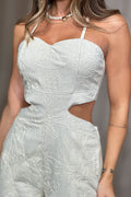 Enterizo DF11056 cut out para mujer, silueta ajustada, elaborado en poliéster dyaboo color crudo 21