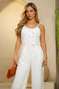 Enterizo Largo para mujer elaborado en chalis para mujer DF11051 dyaboo crudo/blanco