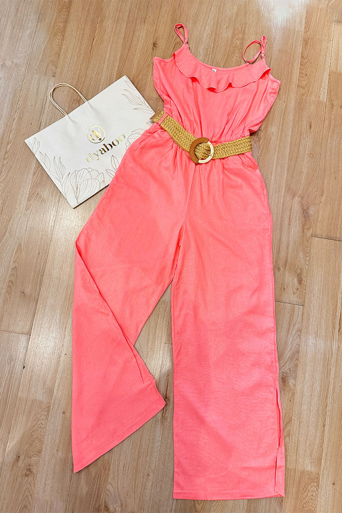 Enterizo largo tiras para mujer dyaboo  DF11031 rosado