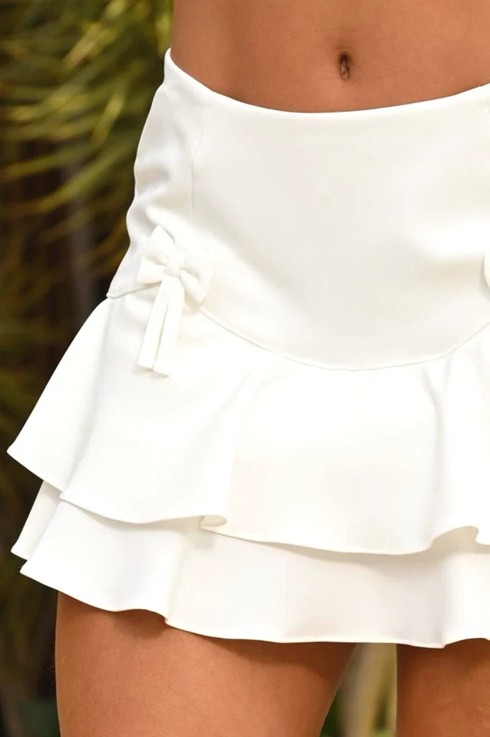 Falda Corta DF07166 para mujer dyaboo crudo/blanco