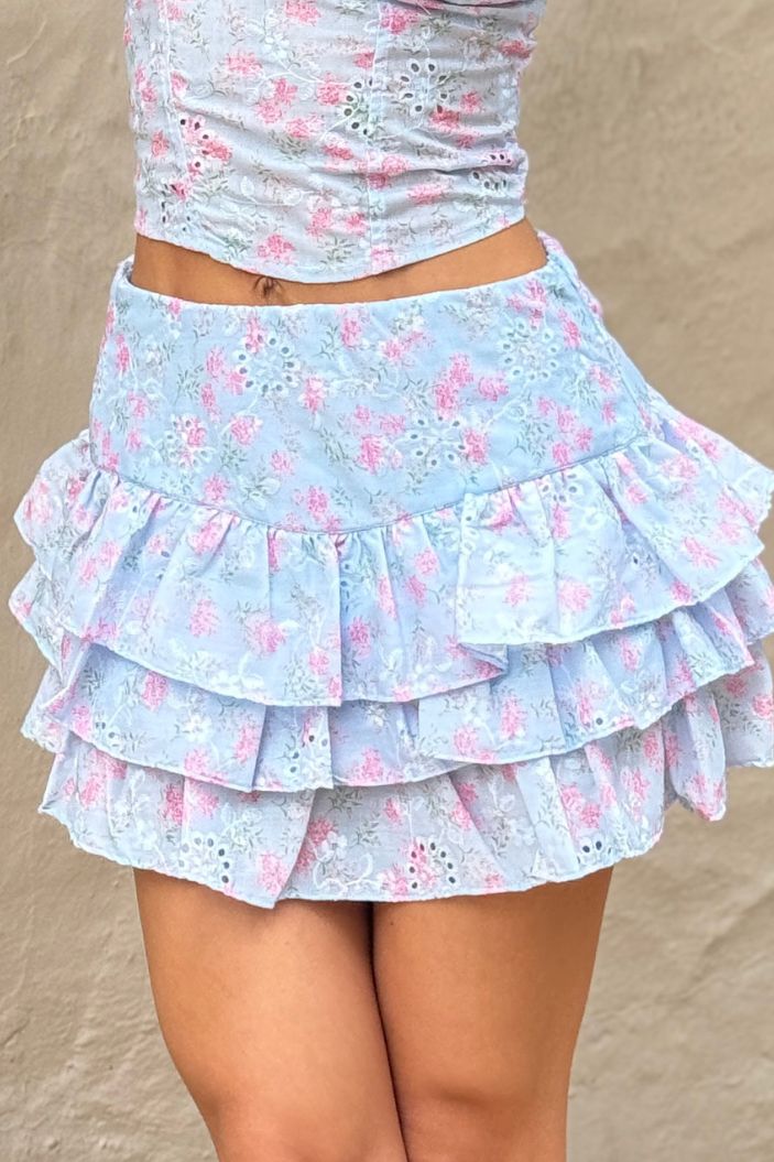 Falda Corta DF07191 para mujer dyaboo- azul