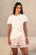 Falda Corta DF07191 para mujer dyaboo- rosado