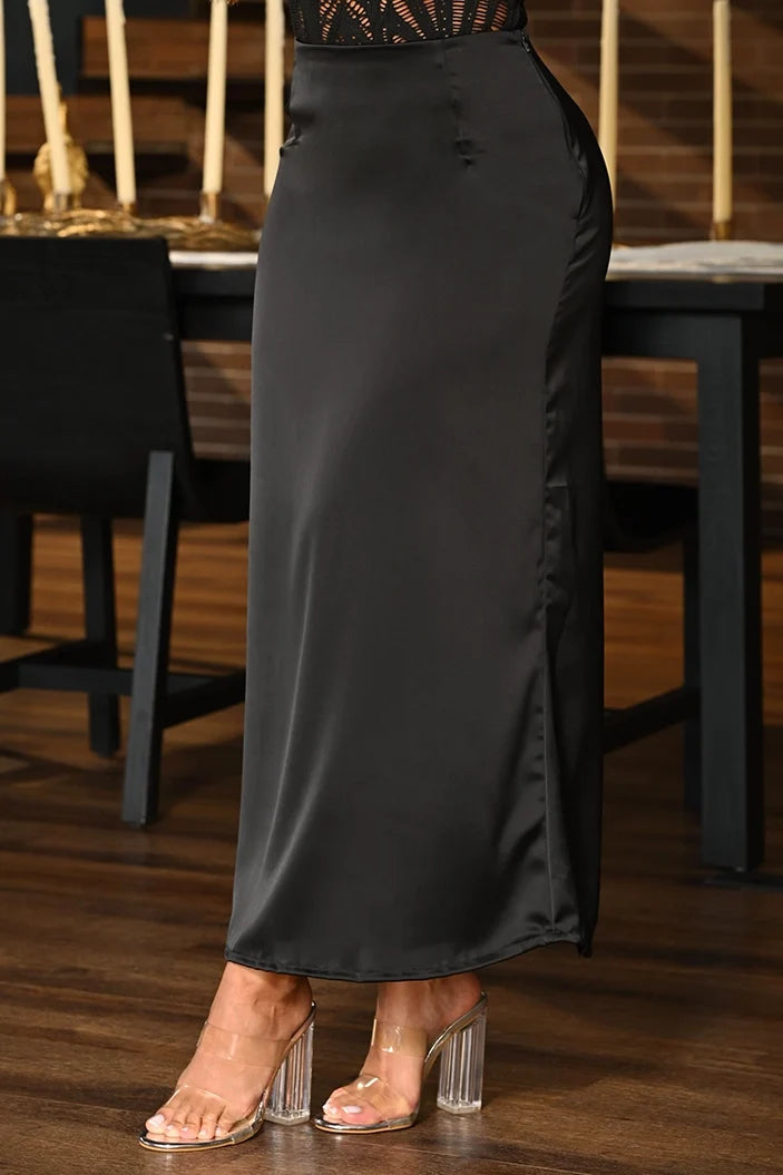 Falda Larga DF07167 para mujer dyaboo negro