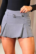 Falda Short DF07099 tendencia gallineto para mujer elaborada en poliéster con spandex dyaboo negro