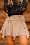 Falda con recogido frontal DF07124 para mujer dyaboo beige
