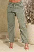 Jean Palazzo SF22009 para mujer dyaboo verde oliva