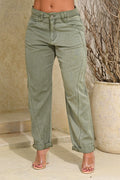 Jean Palazzo SF22009 para mujer dyaboo verde oliva