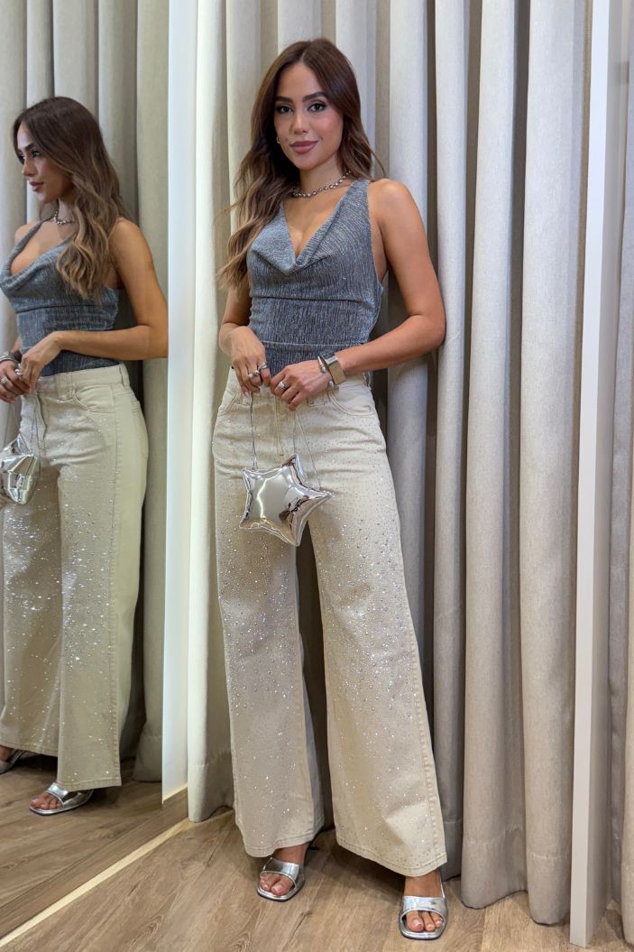 Jean Palazzo SF22019 pata mujer dyaboo beige