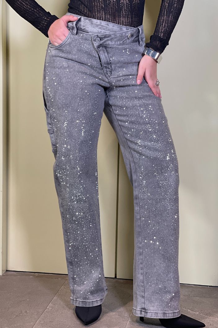 Jean Palazzo SF22025 para mujer dyaboo gris