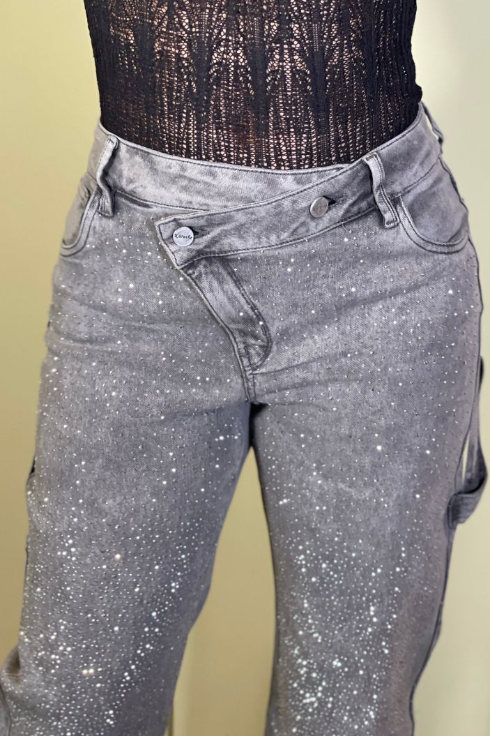 Jean Palazzo SF22025 para mujer dyaboo gris