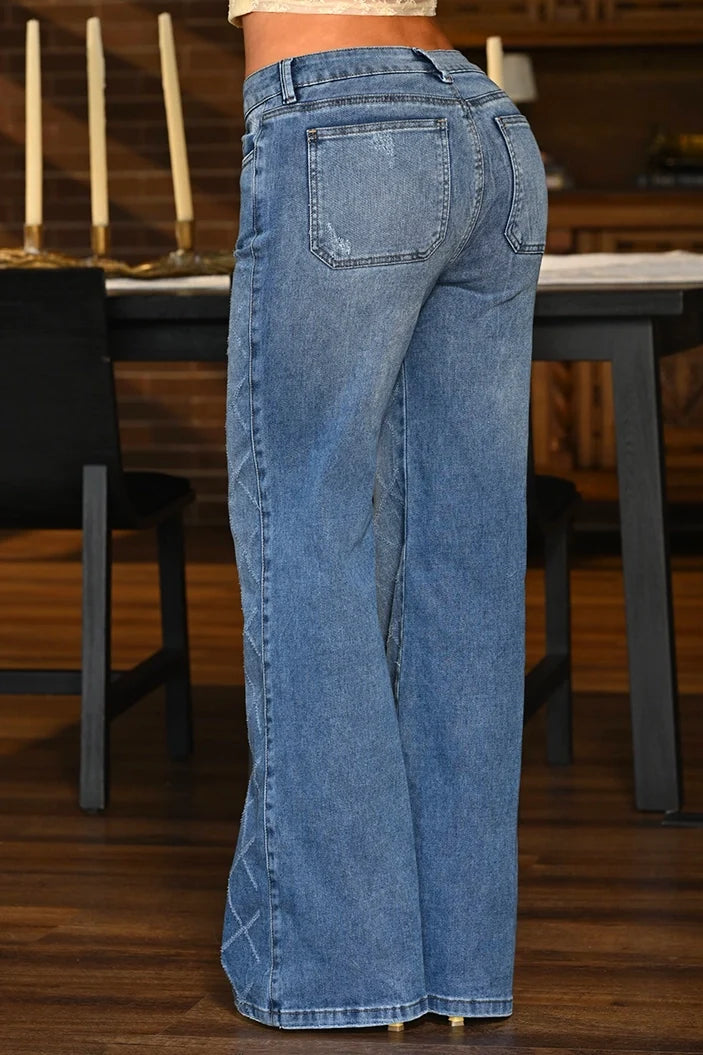 Jean Palazzo SF22027 indigo para mujer dyaboo