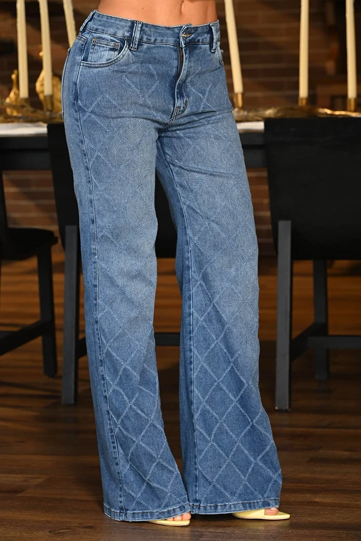 Jean Palazzo SF22027 indigo para mujer dyaboo