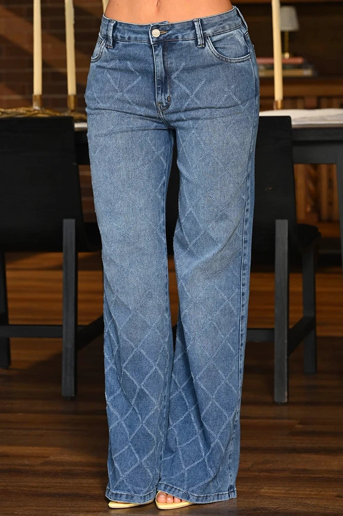 Jean Palazzo SF22027 indigo para mujer dyaboo