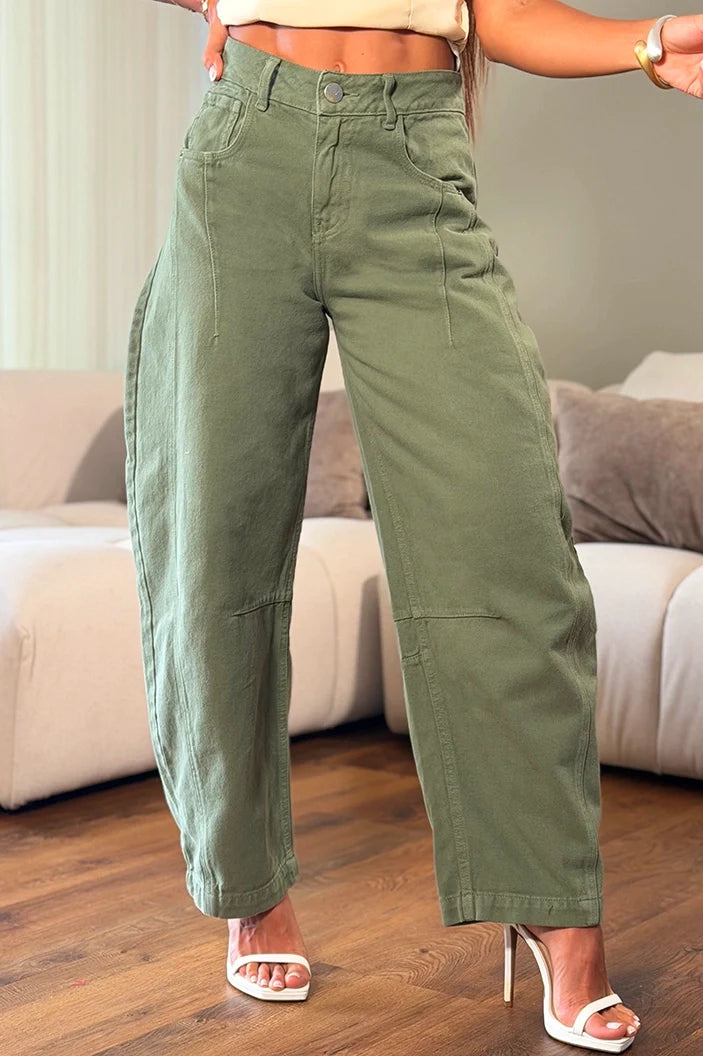 Jean Palazzo UF22035 para mujer dyaboo verde  002