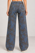 Jean Recto HF22064 para mujer dyaboo indigo bordado