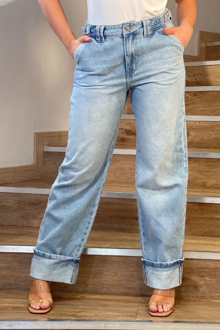 Jean Recto SF22003 para mujer dyaboo azul