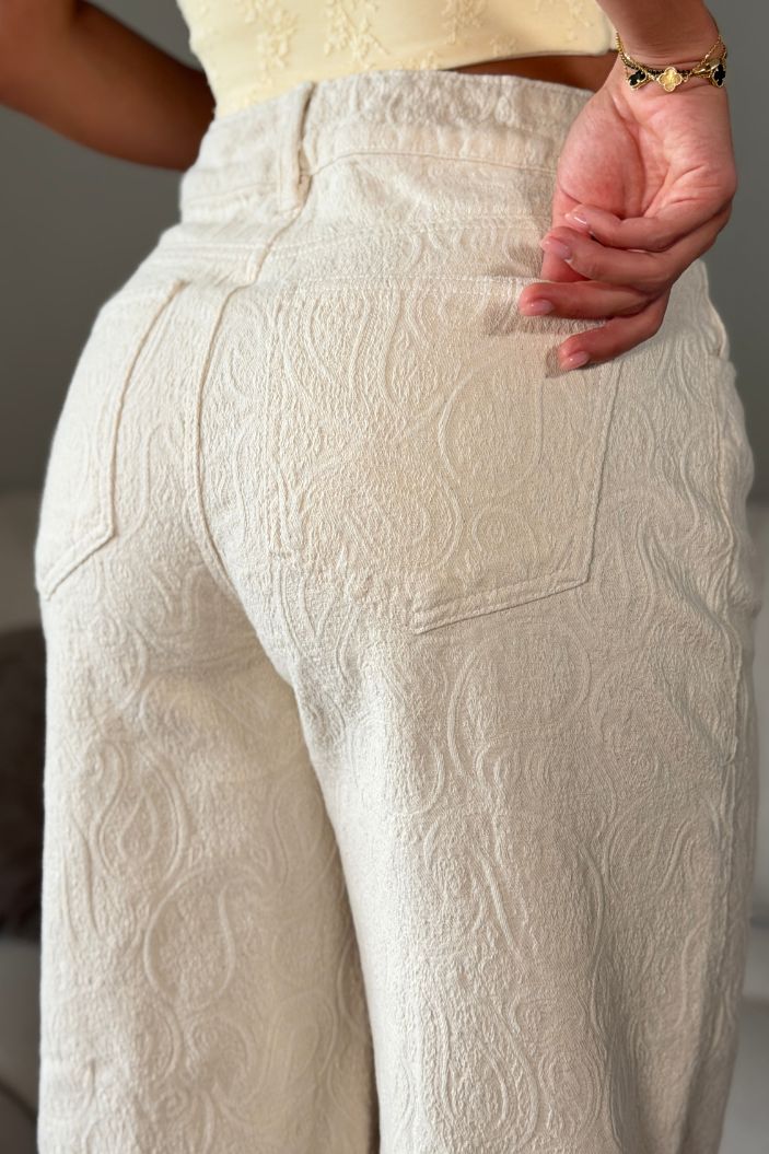 Jean Recto SF22044 para mujer dyaboo beige