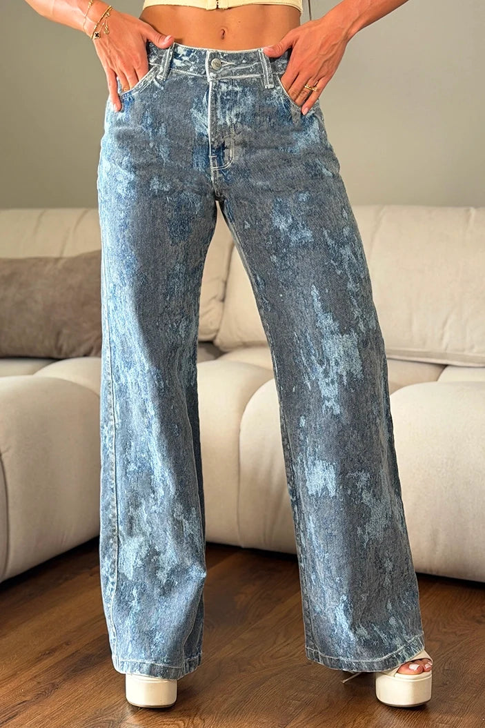 Jean Recto SF22045 para mujer dyaboo azul grisaceo
