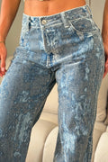 Jean Recto SF22045 para mujer dyaboo azul grisaceo